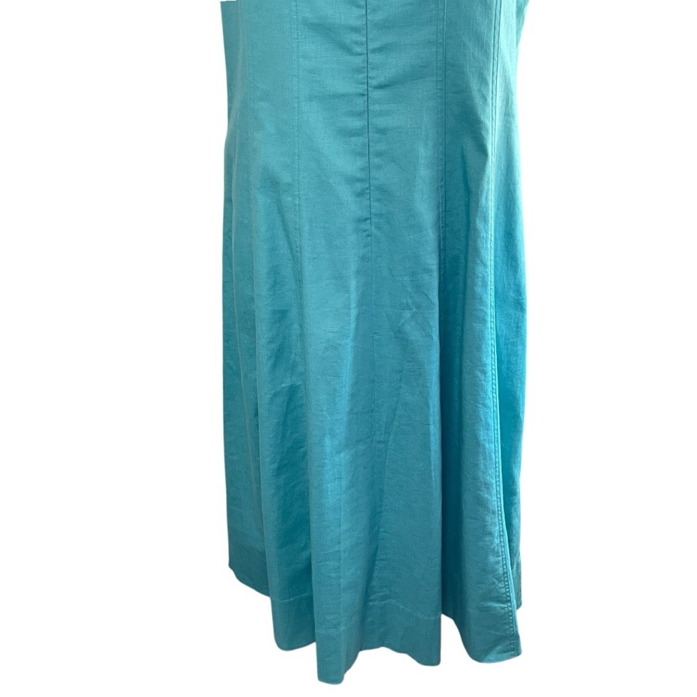 ❌SOLD❌BANANA REPUBLIC Linen Blend Midi Dress in Aquamarine, Size 18 - Picture 8 of 12